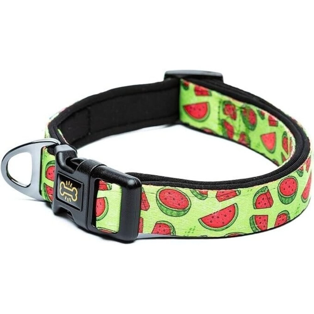 Watermelon Dog Collar Green Pink Design f Small Dogs Padded for Comfort 9" - 13"